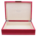 Large Pink Shagreen Lacquer Box with Silver