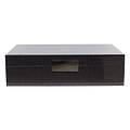 Large brown watch box with silver plated clasp