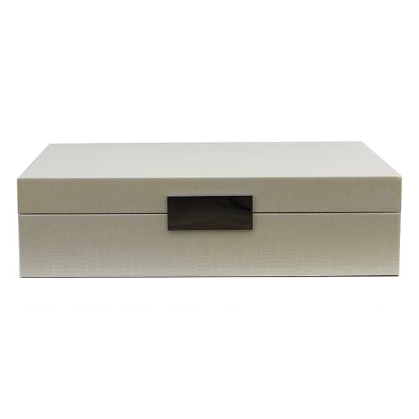 Large cream storage box with silver plated clasp