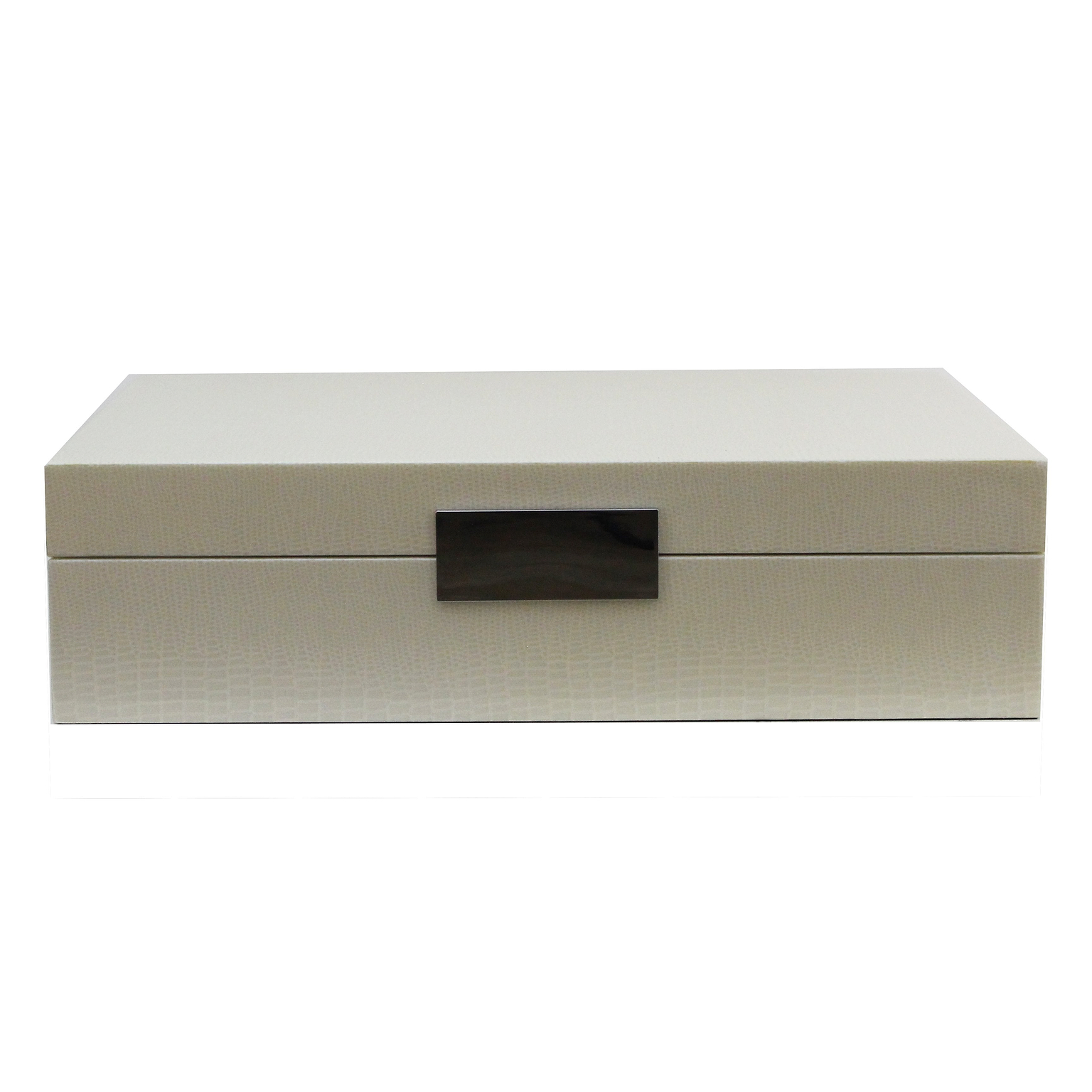 Large cream storage box with silver plated clasp