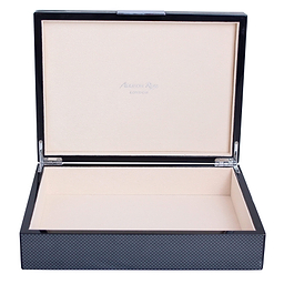 Large Carbon Fibre Lacquer Box with Silver