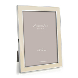 Vanilla Enamel & Silver Frame