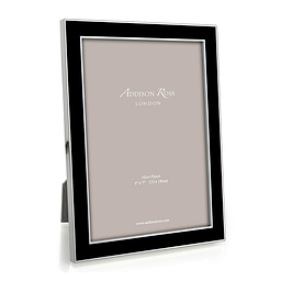 Black Enamel & Silver Frame