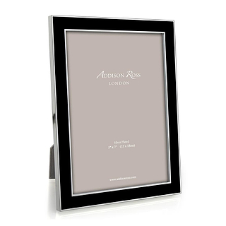 Black Enamel & Silver Frame