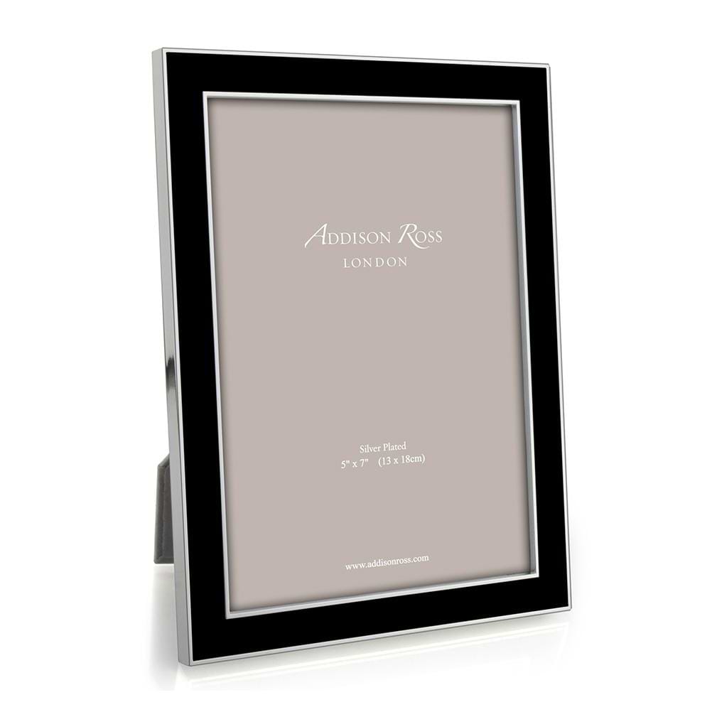 Black Enamel & Silver Frame
