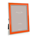 Orange Enamel & Silver Frame