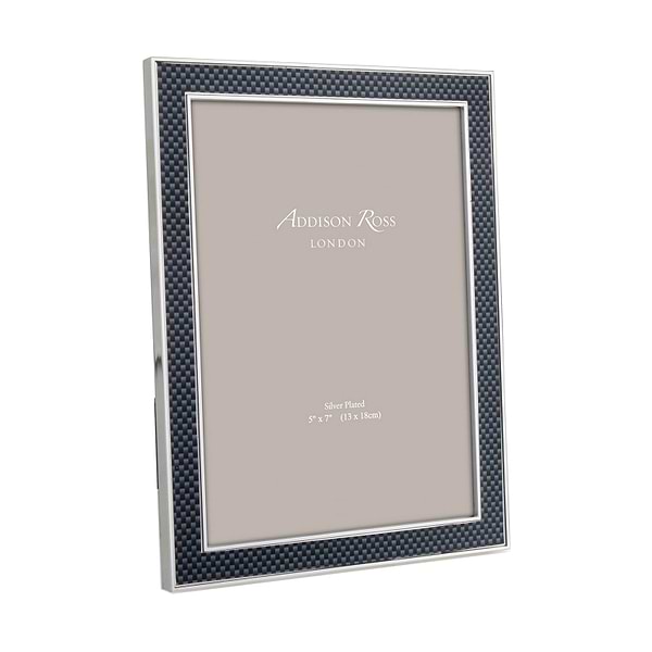 Grey Carbon Fibre & Silver 15mm Photo Frame