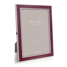 Plum Enamel & Silver Frame