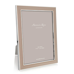 Cappuccino Enamel & Silver Frame