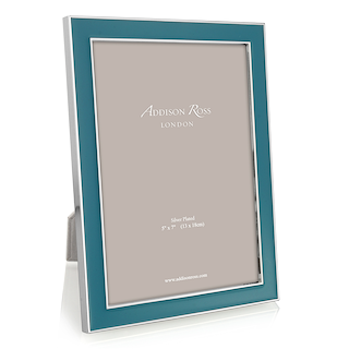 Teal Enamel & Silver Frame