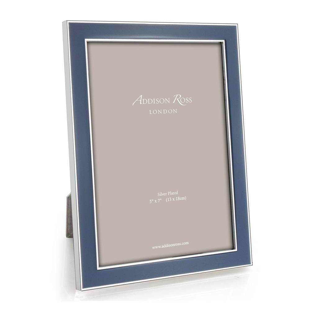 Silver Trim Denim Blue Enamel Photo Frames - 4x6, 8x10 | Addison