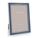 Denim Enamel & Silver Frame