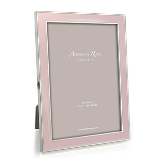 Light Pink Enamel & Silver Frame