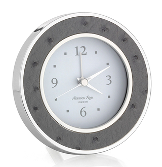 Twilight Ostrich Silver Silent Alarm Clock