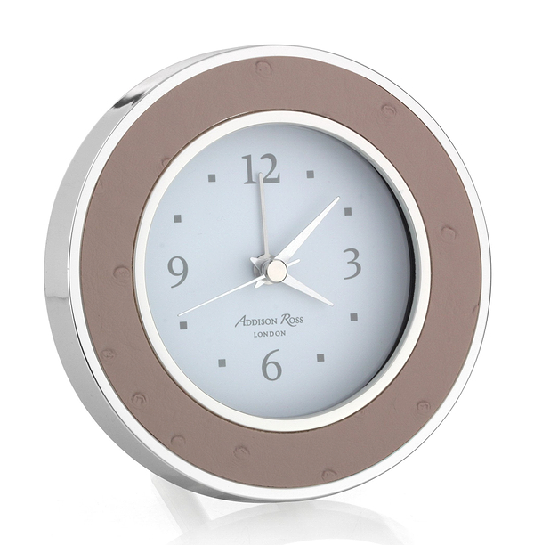 Blush Ostrich Silver Alarm Clock - Clock - Addison Ross