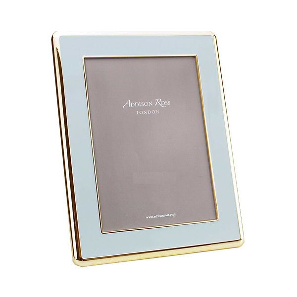 Powder Blue Enamel & Gold Curve Frame