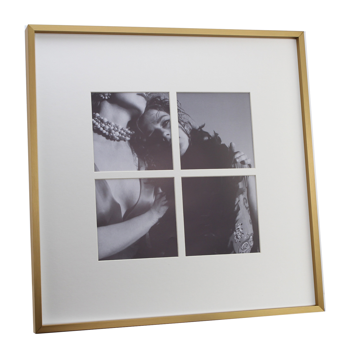 Single Aperture Brushed Gold Wall Hanging Frame