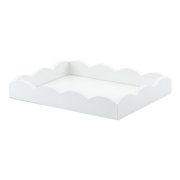 Small, White Scalloped Edge Tray
