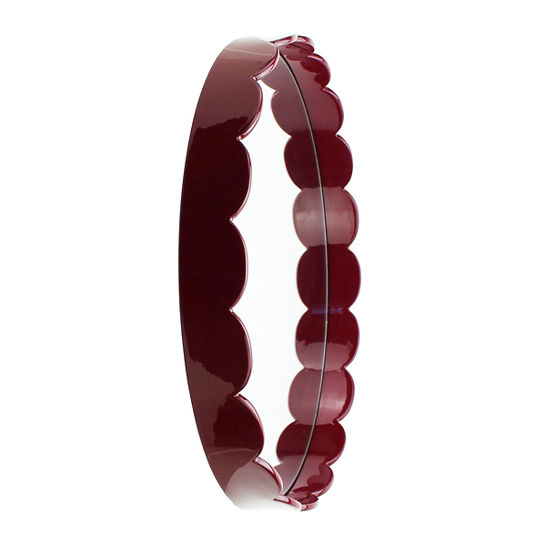 Cherry Medium Scallop Round Mirror