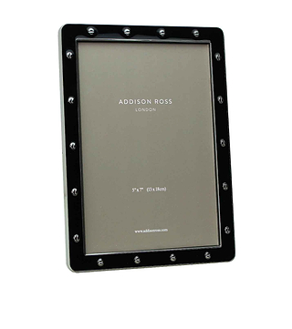 Black Enamel & Silver Locket Frame