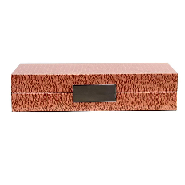 Orange Croc Box With Silver