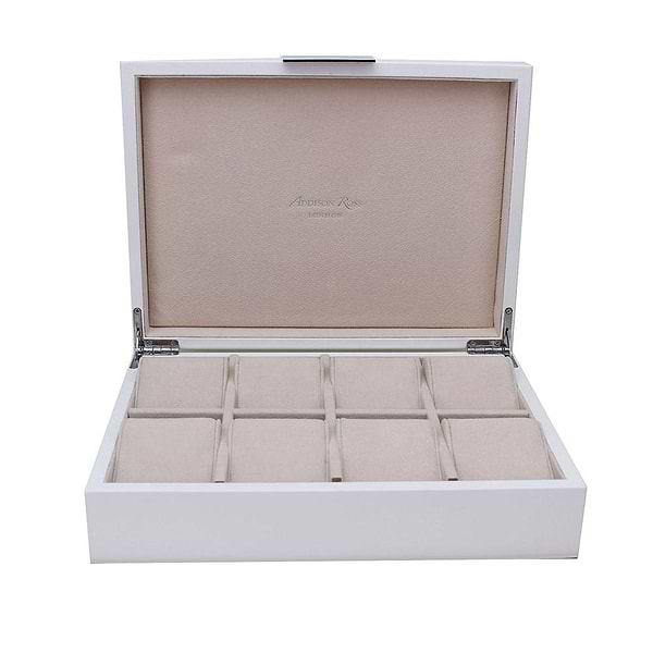 Large White & Silver Watch Box