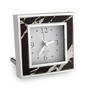 Black Marble Square Alarm Clock