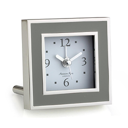 Taupe Enamel Square Alarm Clock