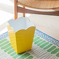 Scalloped Lacquer Bin – Yellow & White - Addison Ross Ltd UK