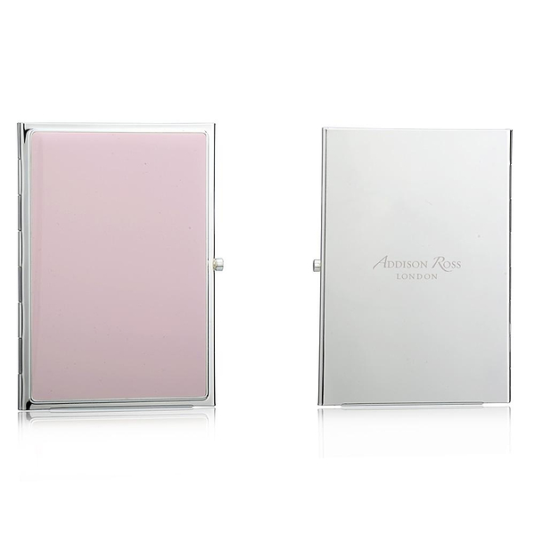 Pink & Silver Plate Travel Frame - Enamel Frame - Addison Ross