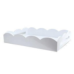 Medium White Scalloped Edge Tray