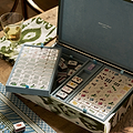 Ikat Green Lacquered Mahjong Set