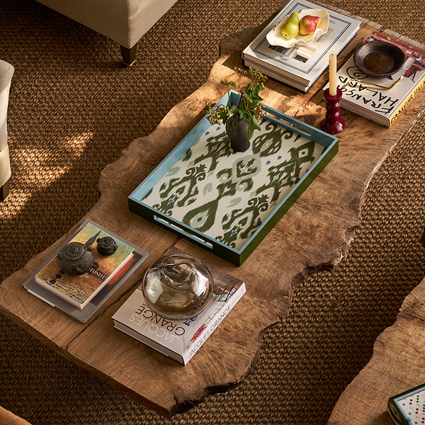 Ikat Medium Khaki & Chambray Two-Tone Tray