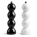 Black and White Bobbin Salt & Pepper Mills