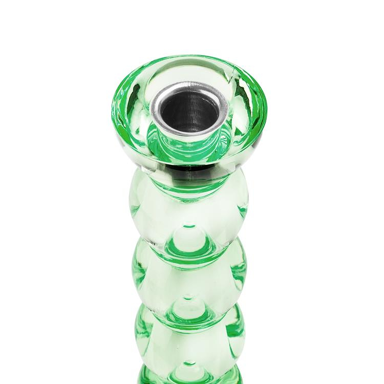 Icy Bobbin Candlestick Green 23cm
