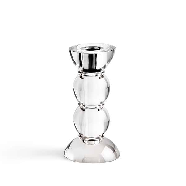 Icy Bobbin Candlestick Clear 14cm