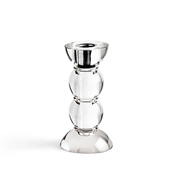 Icy Bobbin Candlestick Clear 14cm