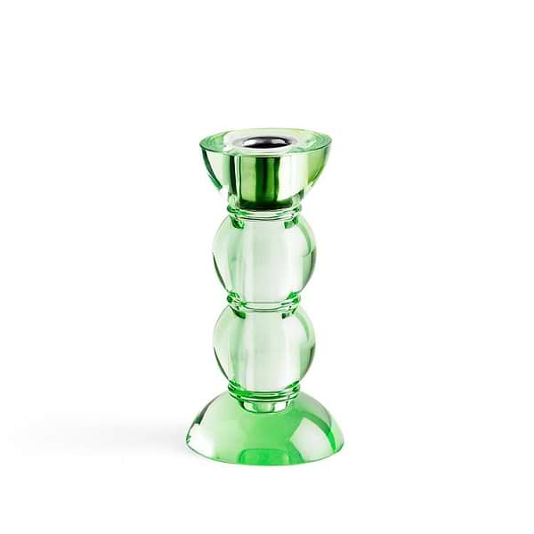 Icy Bobbin Candlestick Green 14cm
