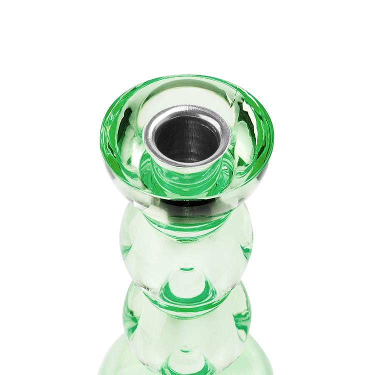 Icy Bobbin Candlestick Green 14cm