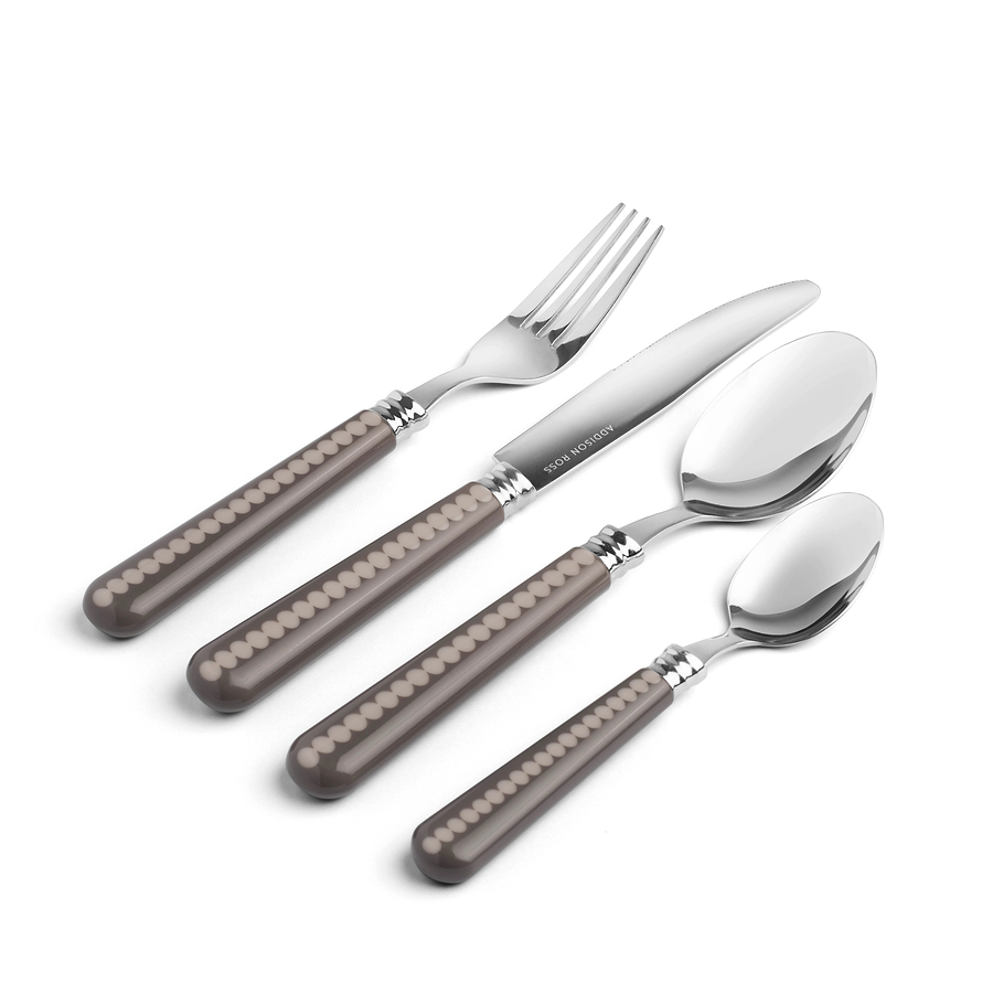 Mink & Cappuccino Bobbin Cutlery - 16-Piece Set