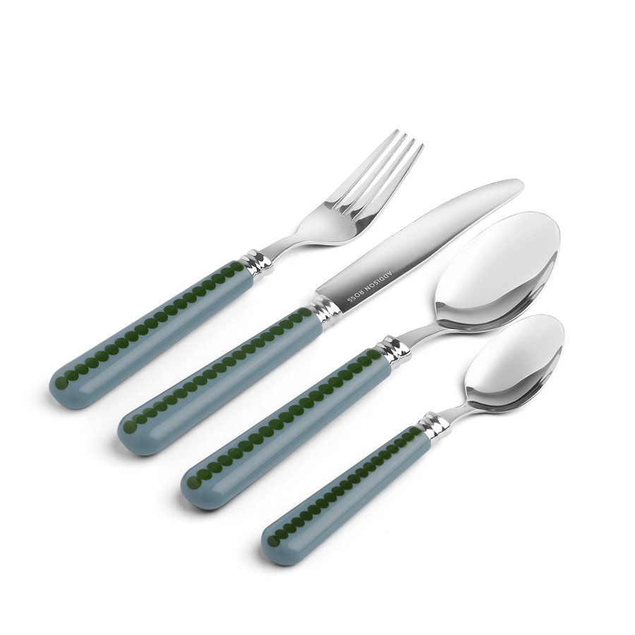 Chambray & Khaki Bobbin Cutlery - 16-Piece Set