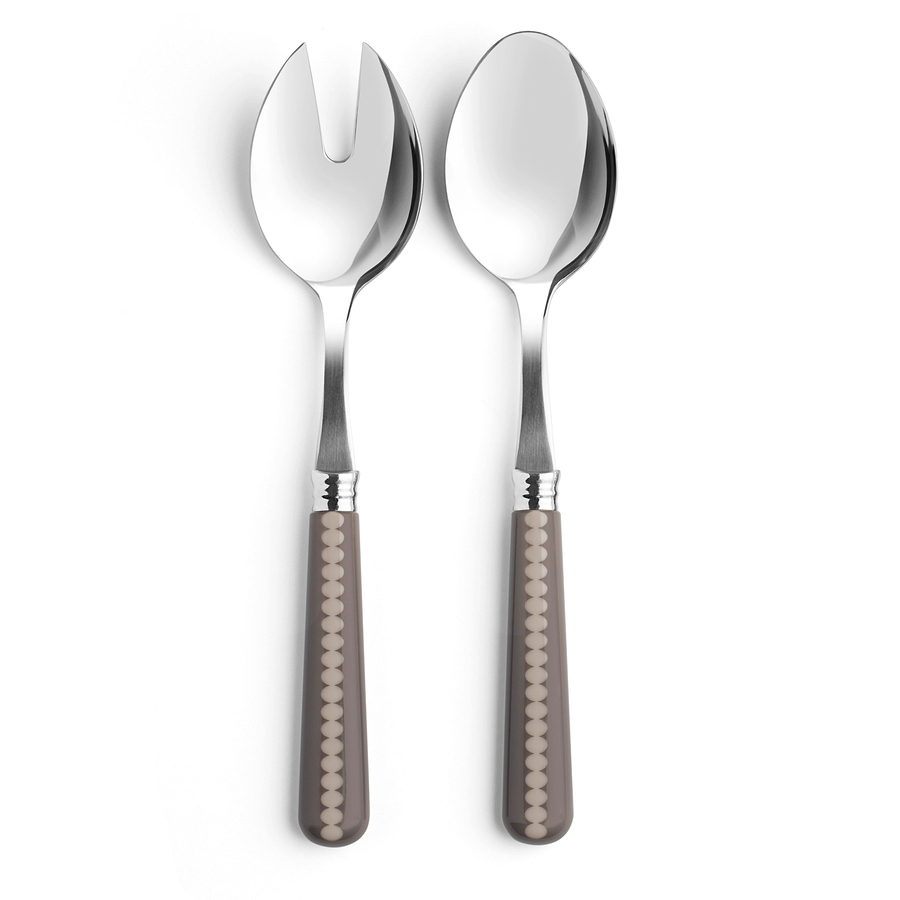 Mink & Cappuccino Bobbin Salad Servers - 2-Piece Set
