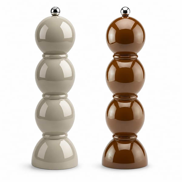 Cappuccino and Chocolate Bobbin Salt & Pepper Mills
