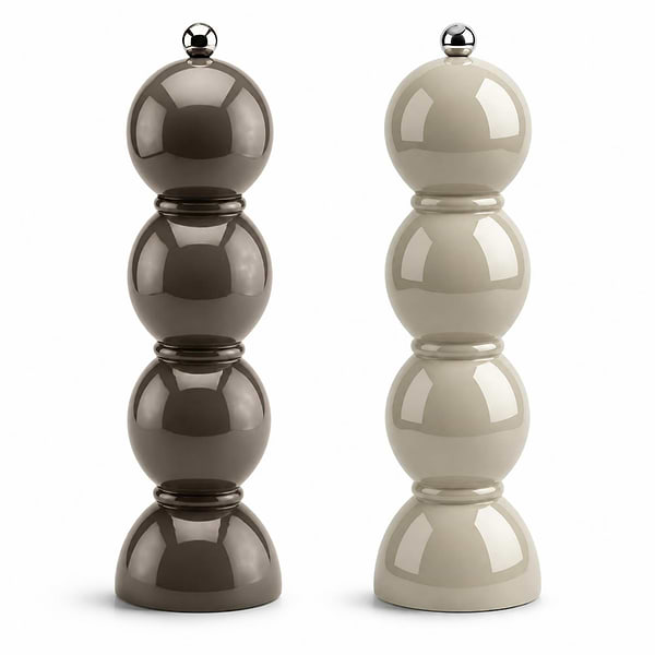 Cappuccino and Mink Bobbin Salt & Pepper Mills