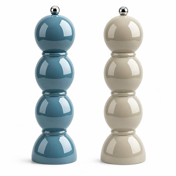 Chambray and Cappuccino Bobbin Salt & Pepper Mills