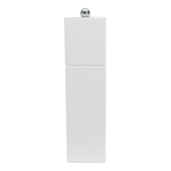 White Square Pillar Salt or Pepper Mill