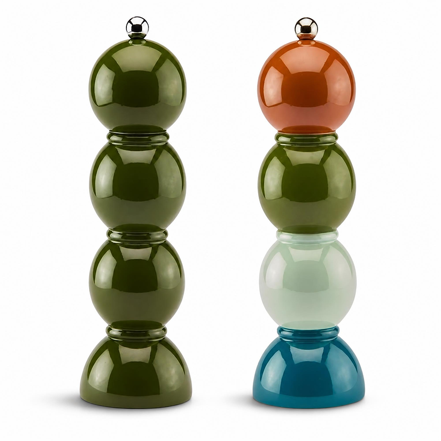 Khaki and Nutmeg Multi Bobbin Salt & Pepper Mills