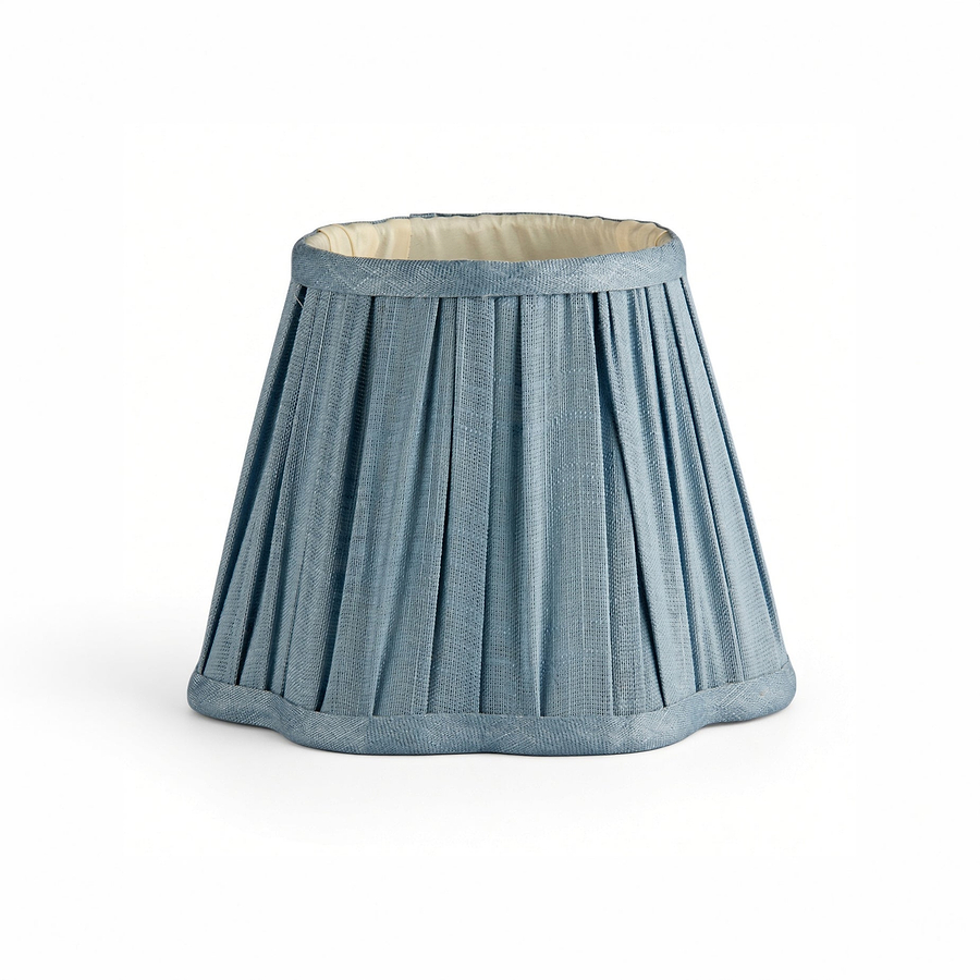 Chambray Blue Scallop Lampshade - 16cm