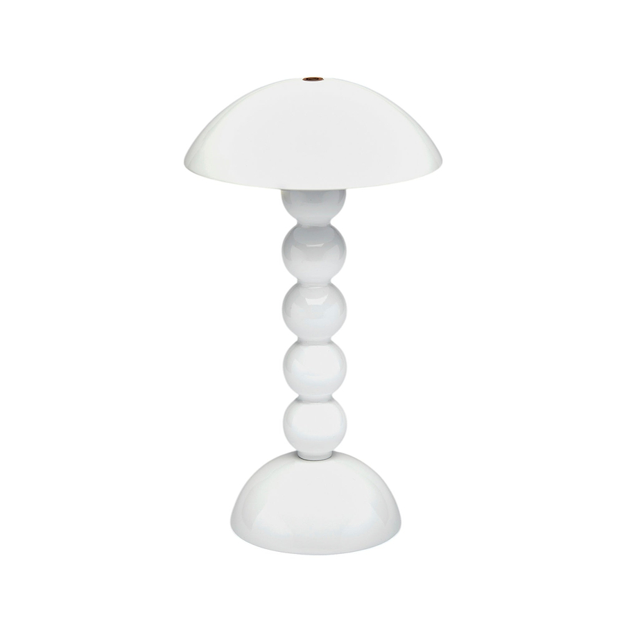 White Lacquer Rechargeable Bobbin LED Lamp