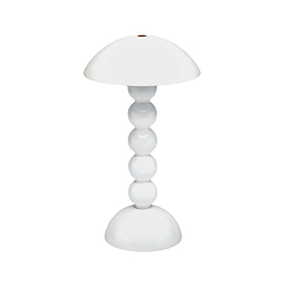 White Lacquer Rechargeable Bobbin LED Lamp